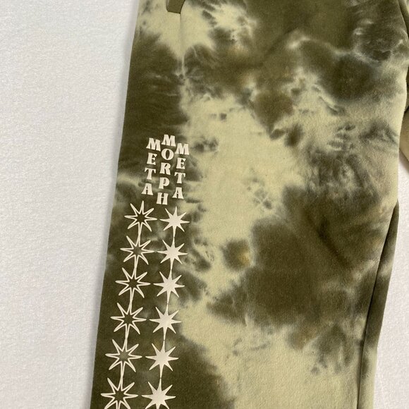 Forever 21 Men Acid Wash Tie Dye Mushroom Graphic Green Drawstring Sweatpants XL - Picture 6 of 12